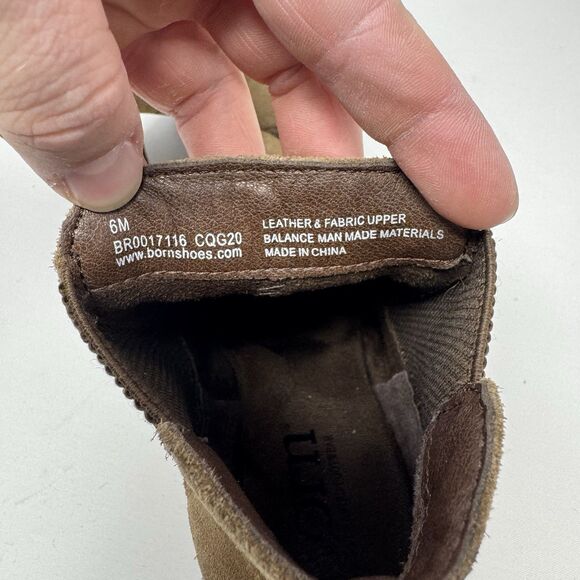 BORN Heeled Boots Womens 6 Brown Suede Leather Comfort Western Boho - Picture 10 of 10